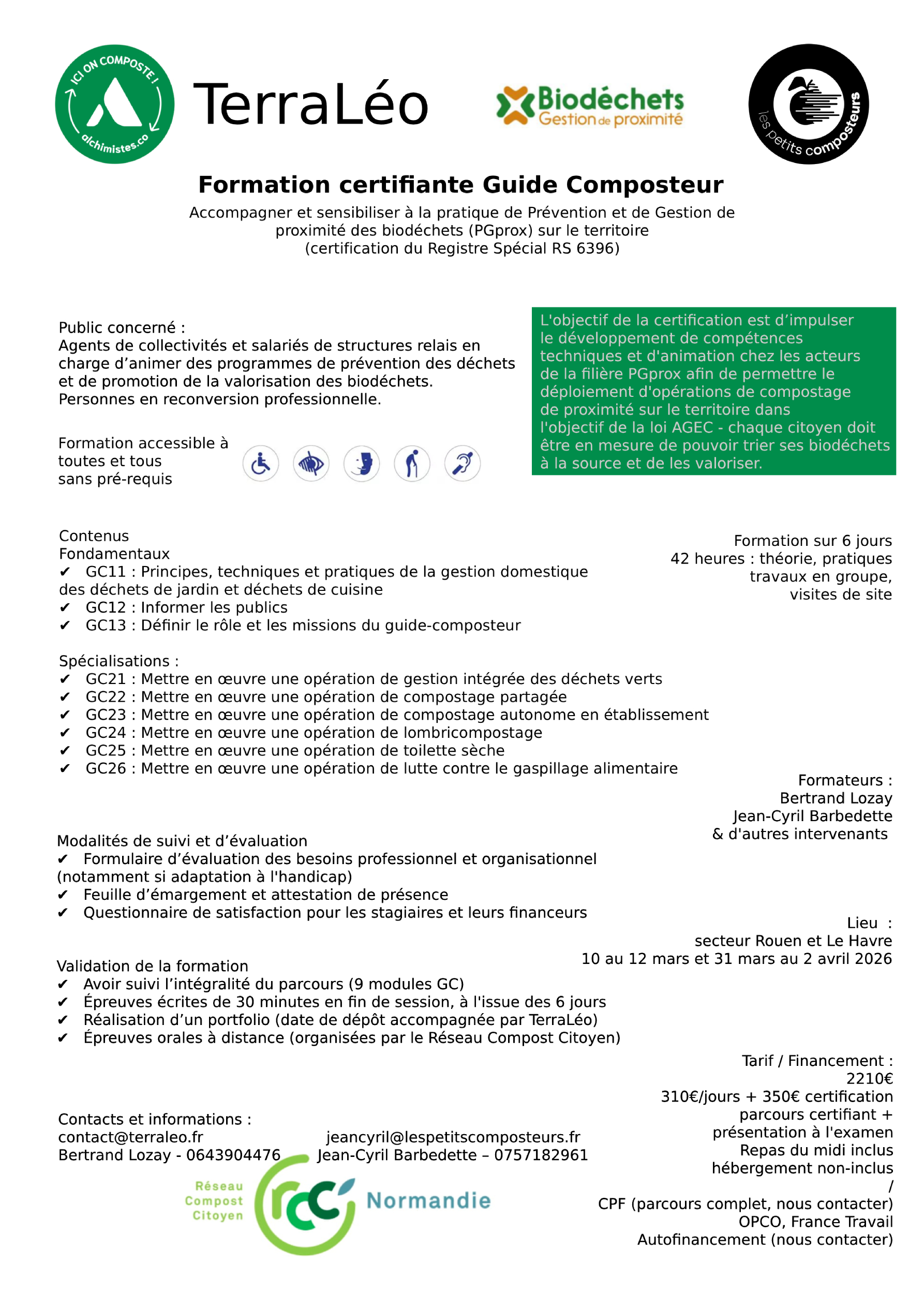 description détaillée de l'offre de formation certifiante Guide Composteur