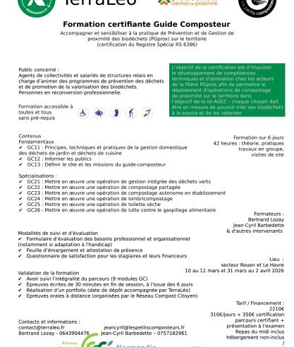 description détaillée de l'offre de formation certifiante Guide Composteur