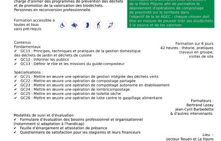 description détaillée de l'offre de formation certifiante Guide Composteur