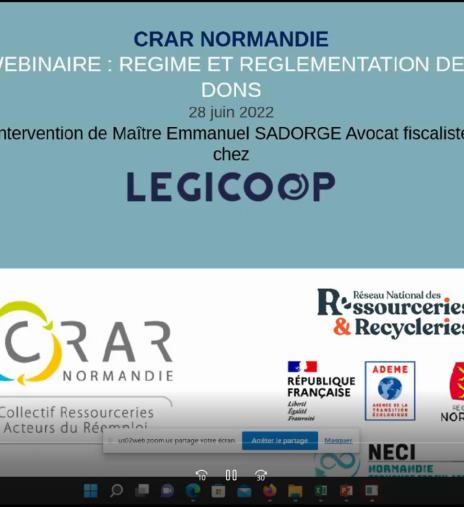 Webinaire sur le régime et la réglementation du don