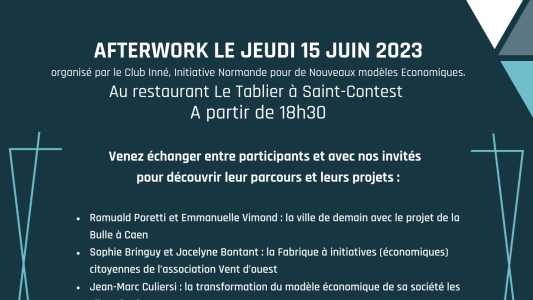 Afterwork jeudi 15 juin à partir de 18h30 au restaurant le Tablier à Saint-Contest